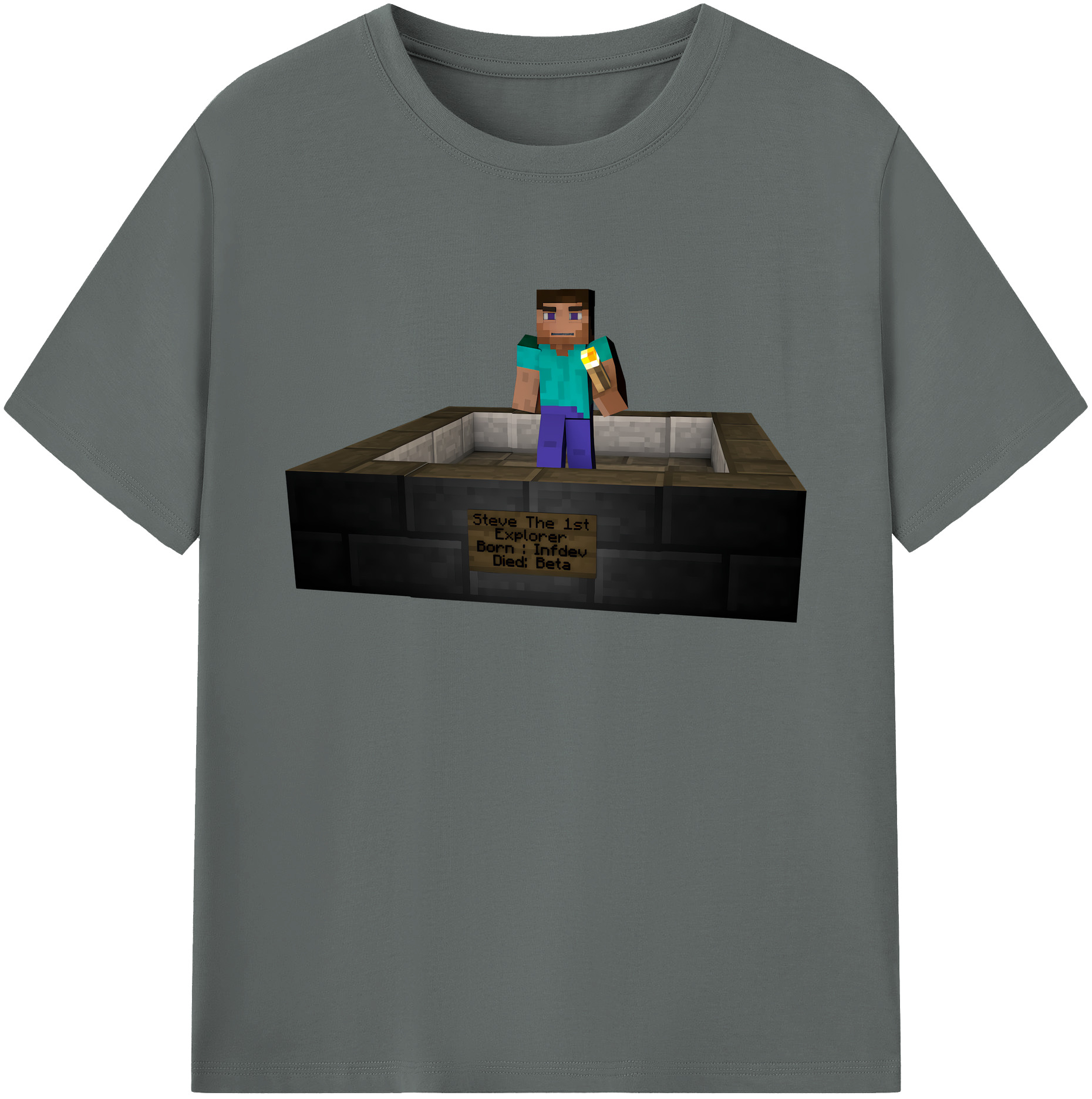 （画像用） マインクラフト ブロックの世界 Minecraft MC Block world 綿100％ メンズ半袖Tシャツ｜肌触りやわらか＆通気性